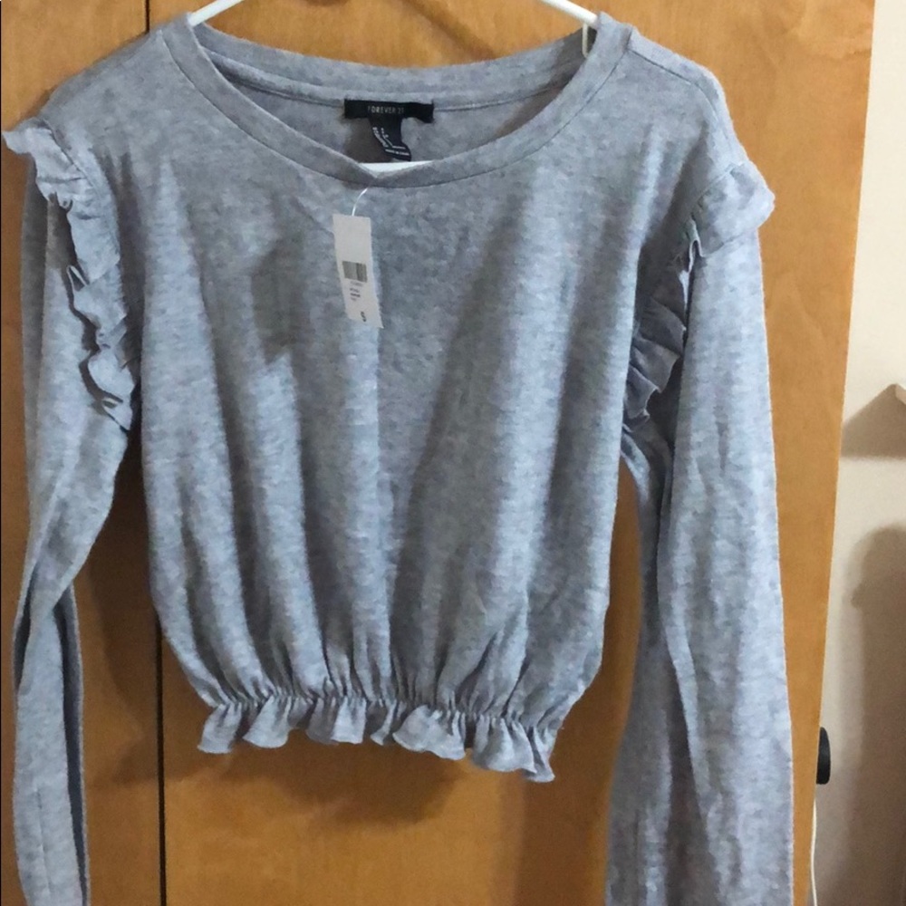 Forever 21 knit top heather gray